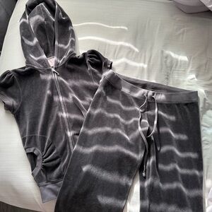 Juicy Couture Charcoal Velour Zip-Up